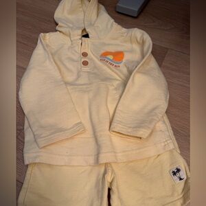 Art Class Light Yellow Kids Hoodie and Shorts Set